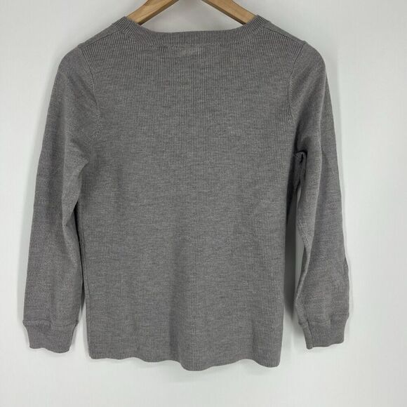 Diane Von Furstenberg Sweater Size Medium Gray Doreen Wool Stretch Floral DVF - Picture 5 of 9